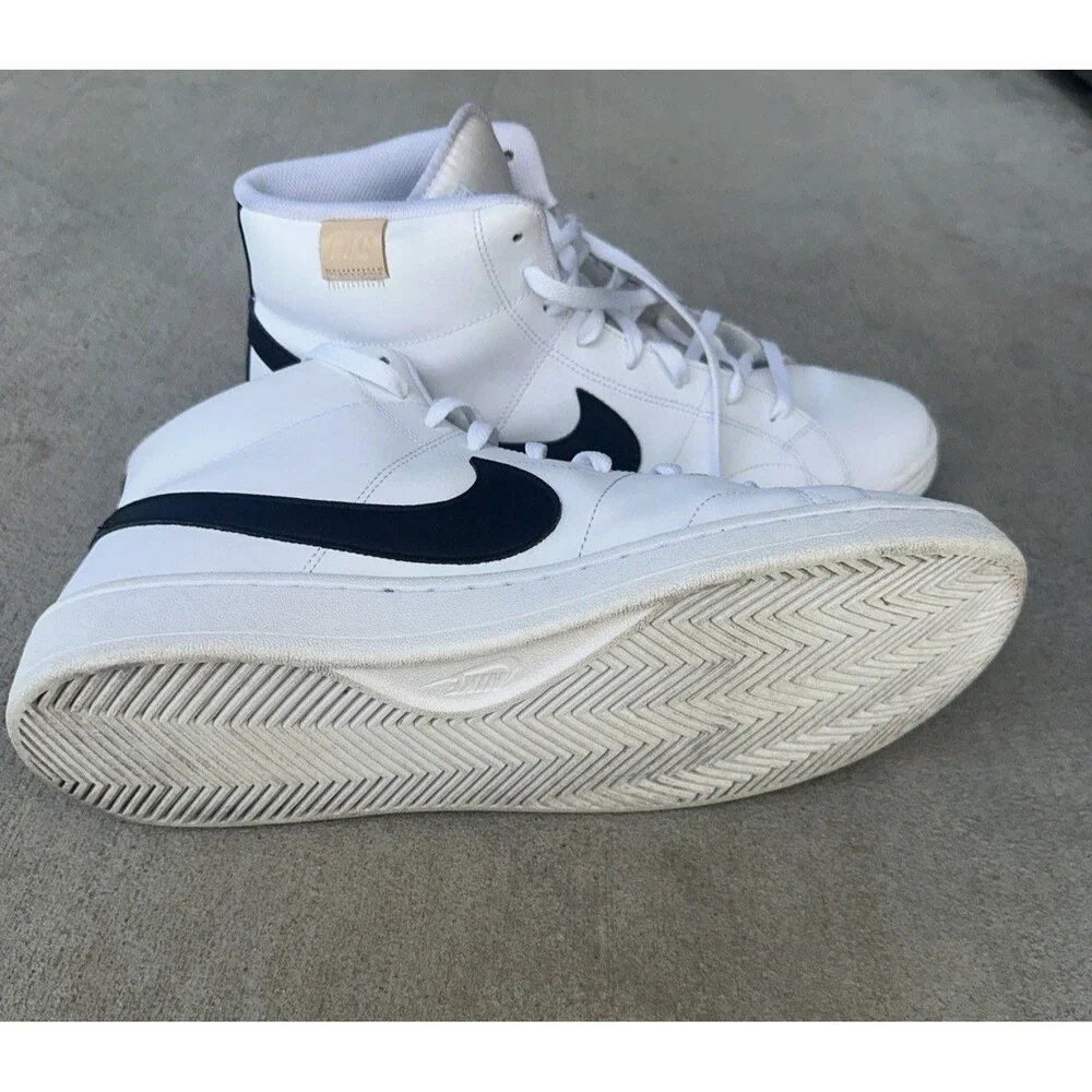 NIKE Men's Court Royale 2 Mid #CQ9179 100 - White Black Sneakers Shoes Size 13